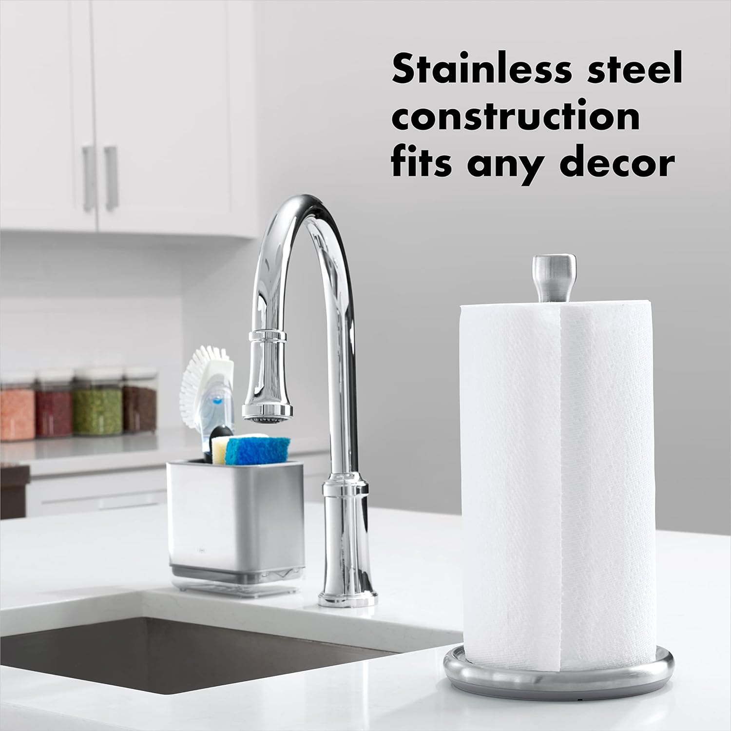 OXO Salt Pepper Grinder Set with Steady Paper Towel Holder
