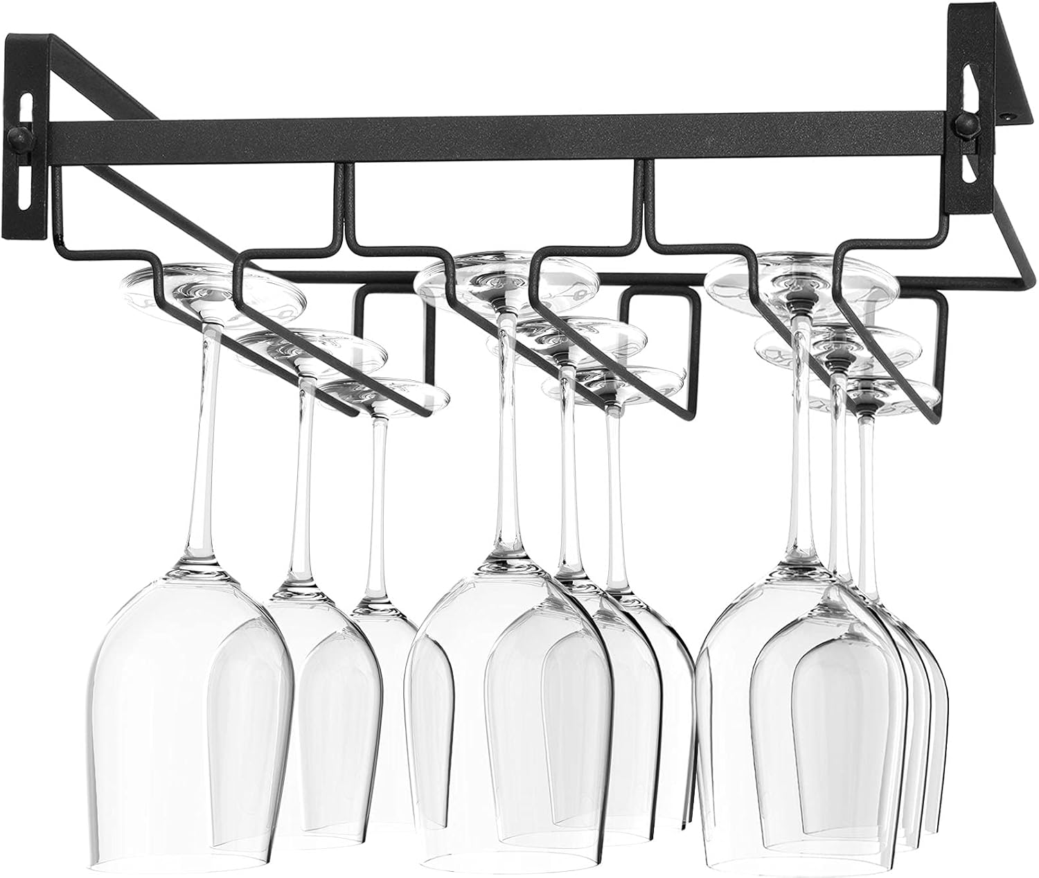Kamehame Stemware Rack Under Cabinet 3 Rows Black