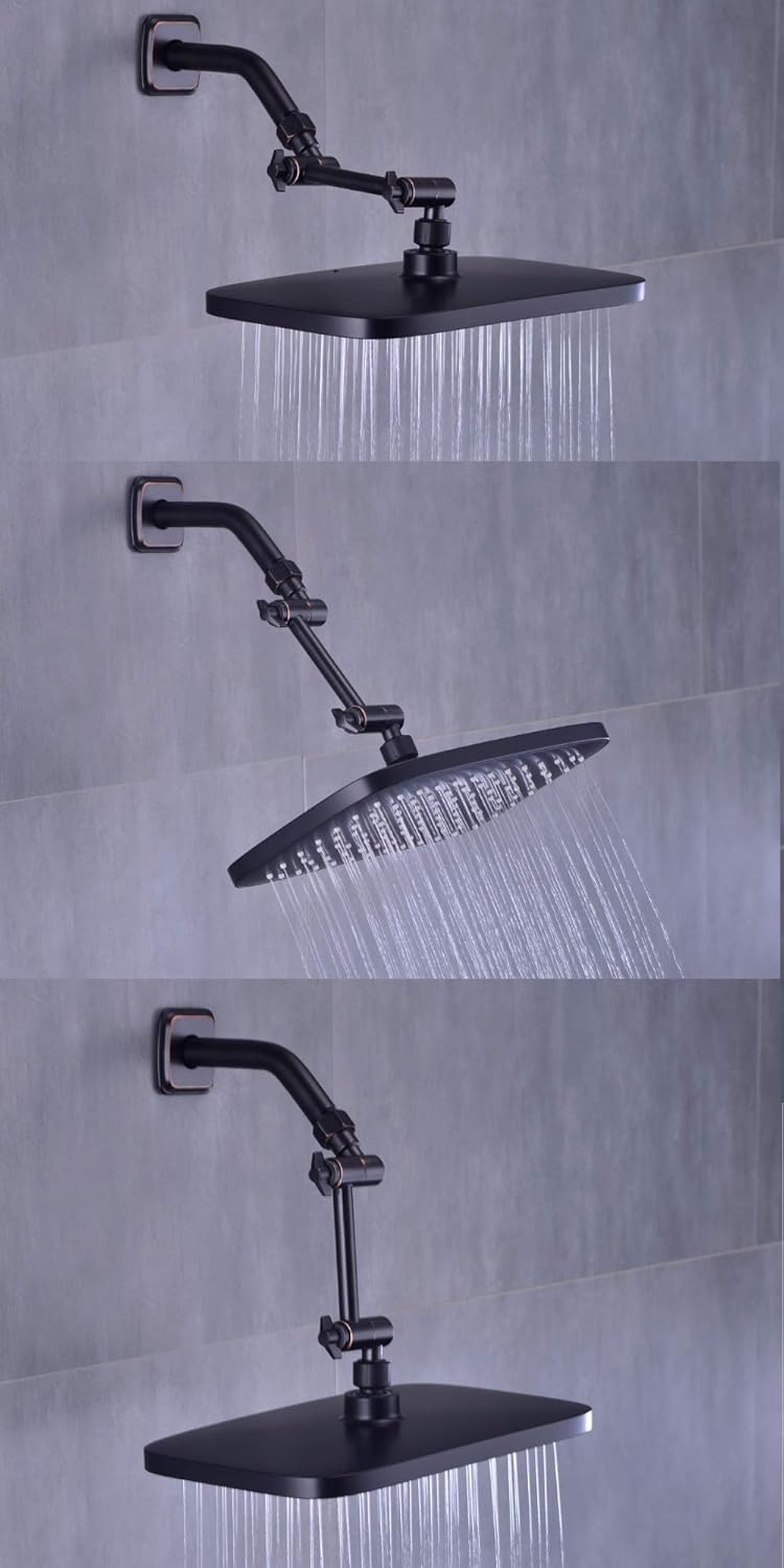 TRUSTMI 4 Inch Adjustable Shower Arm with Oil Rubbed Bronze Finish