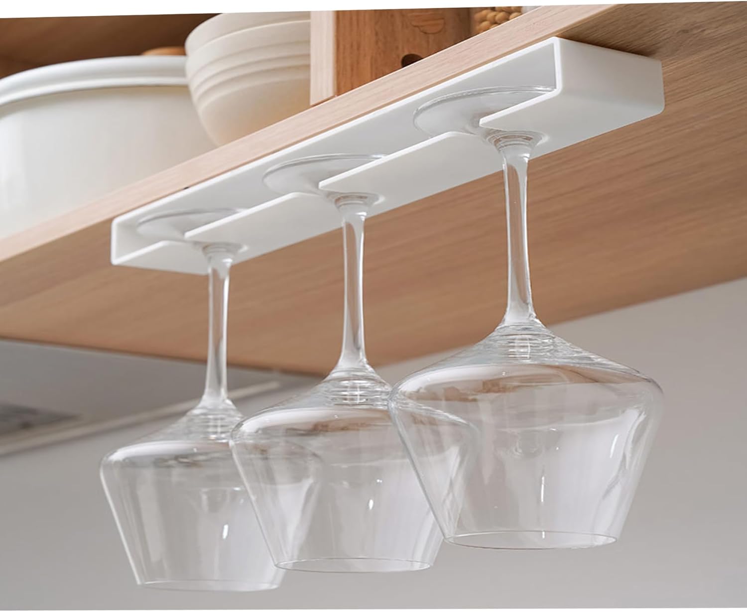 2pcs White Wine Glass Holder for Kitchen Bar and Restaurant
