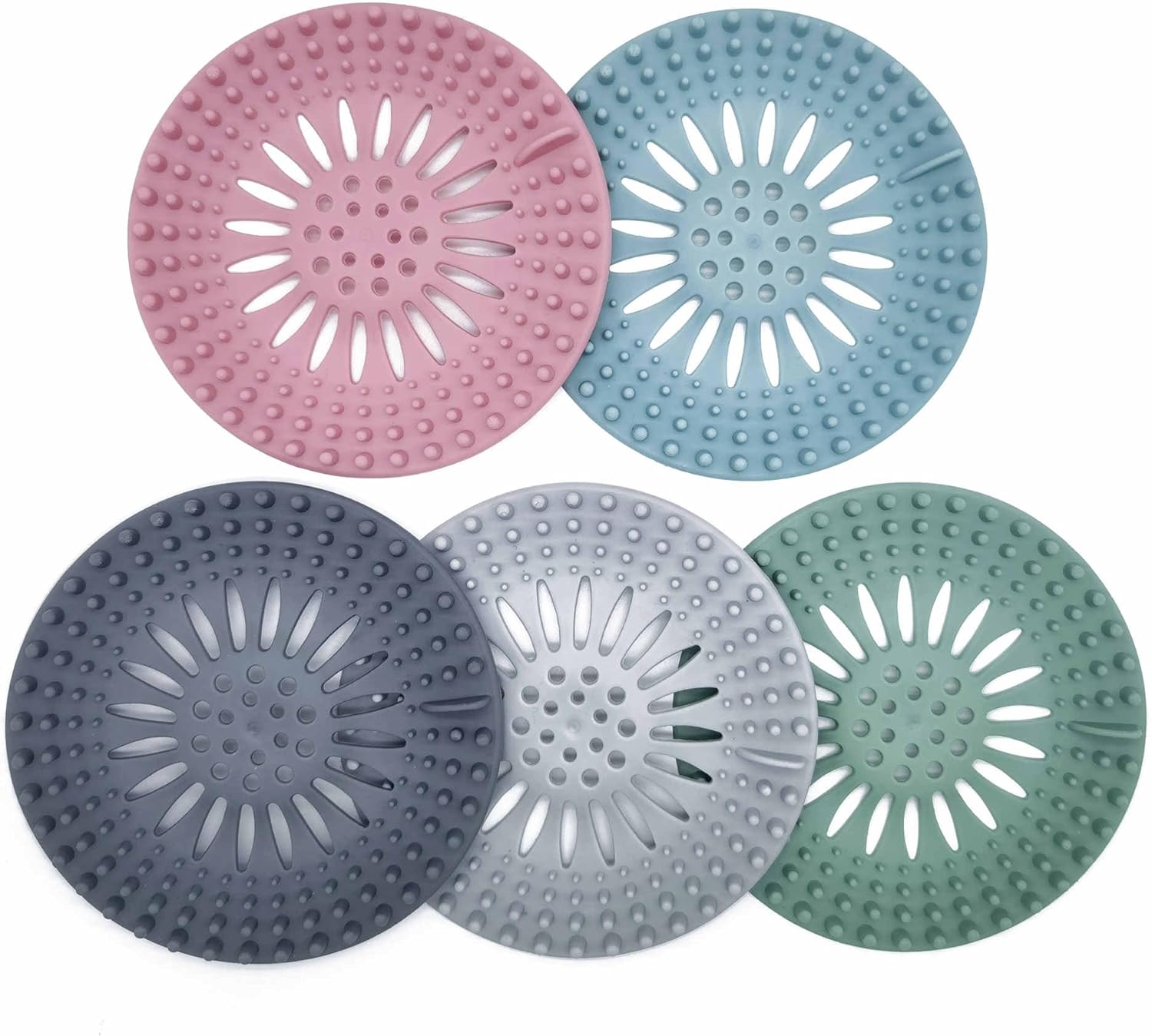 Drain Hair Catcher Set 5 Pieces in Multiple Hues