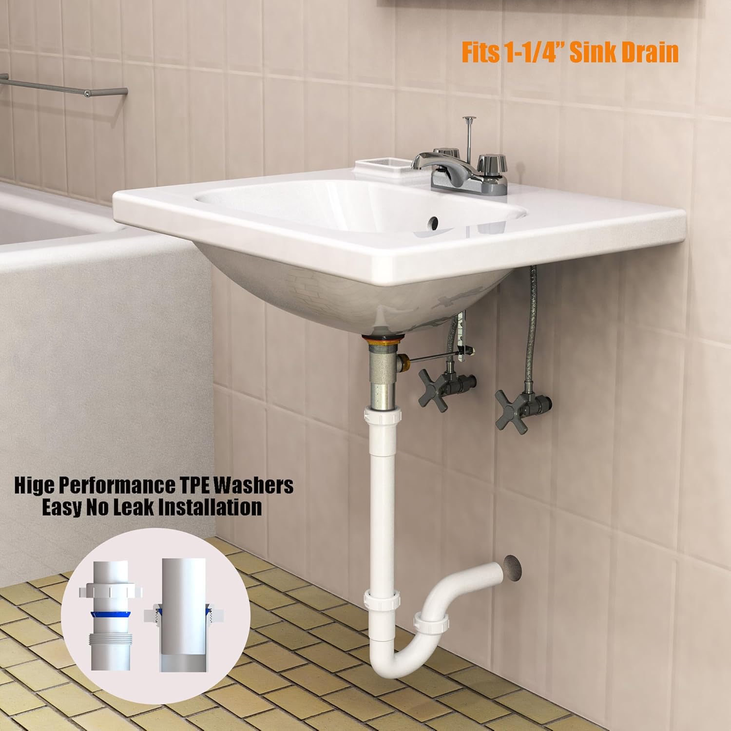 Variimage 1-14 Universal Sink Drain Repair Kit 1