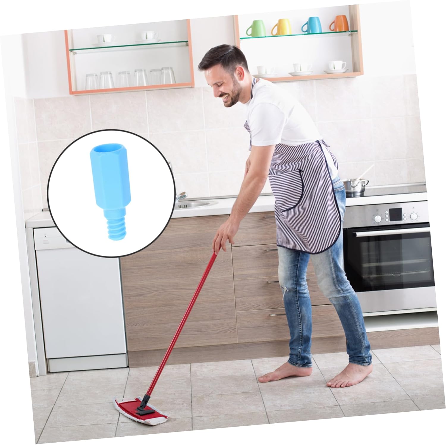 Threaded Head Mop Rod Adapter for Broom Handles