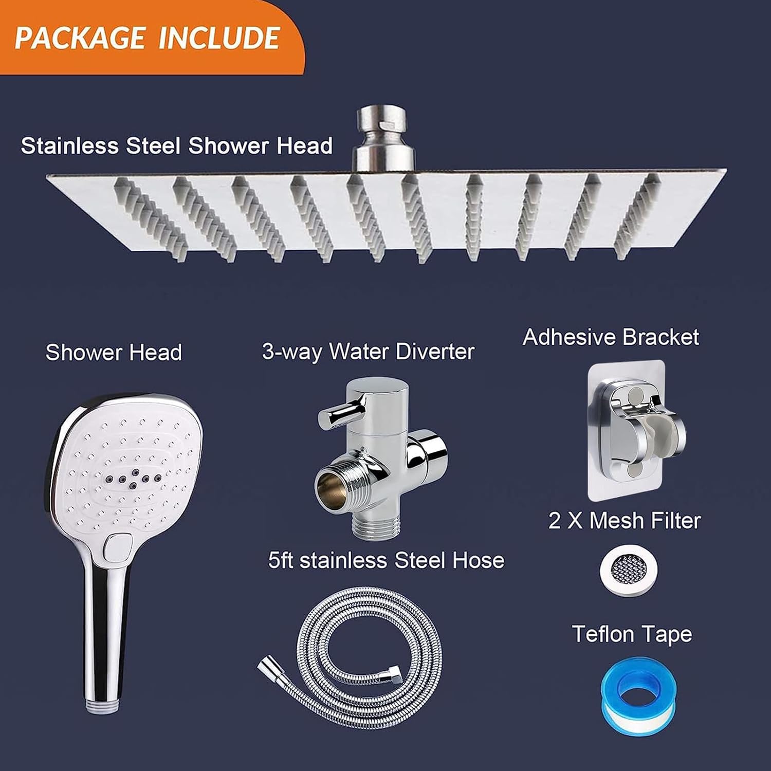 NearMoon Luxury Handheld Shower Combo with 3 Settings