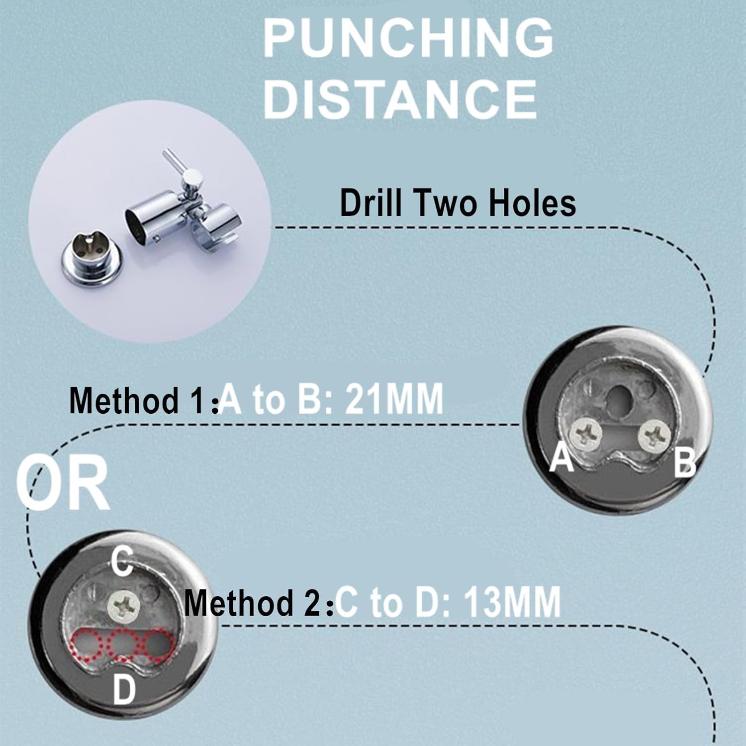 All Metal Shower Head Holder with 180 Degree Adjustment