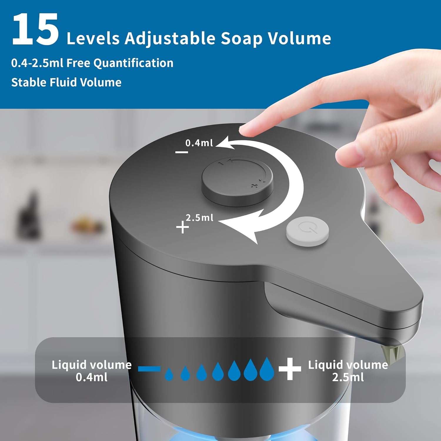 Aunmaon Touchless Auto Soap Dispenser with 15 Levels Adjustment