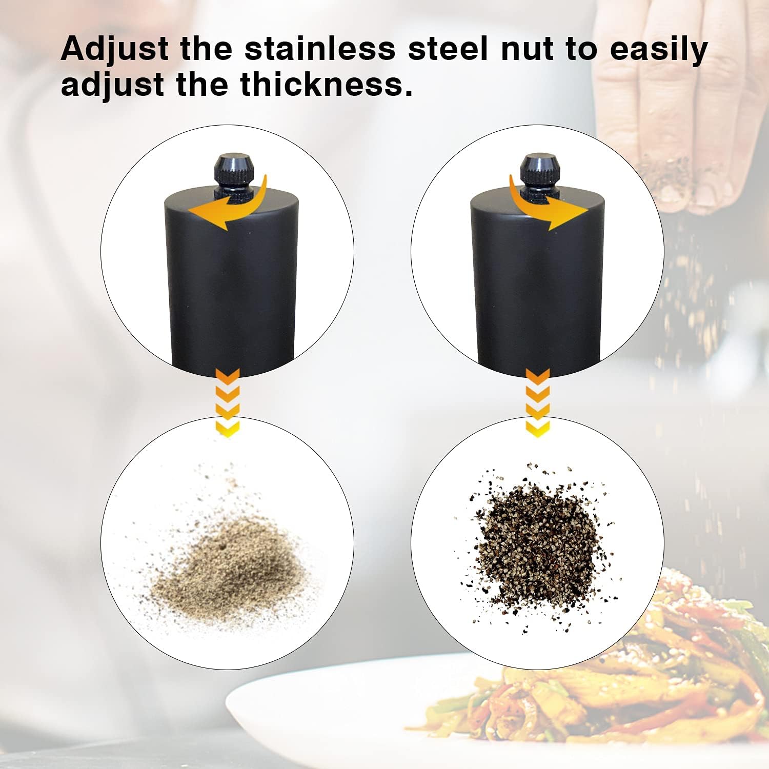 SMNVL Wood Salt Pepper Grinder Set 2 Pack