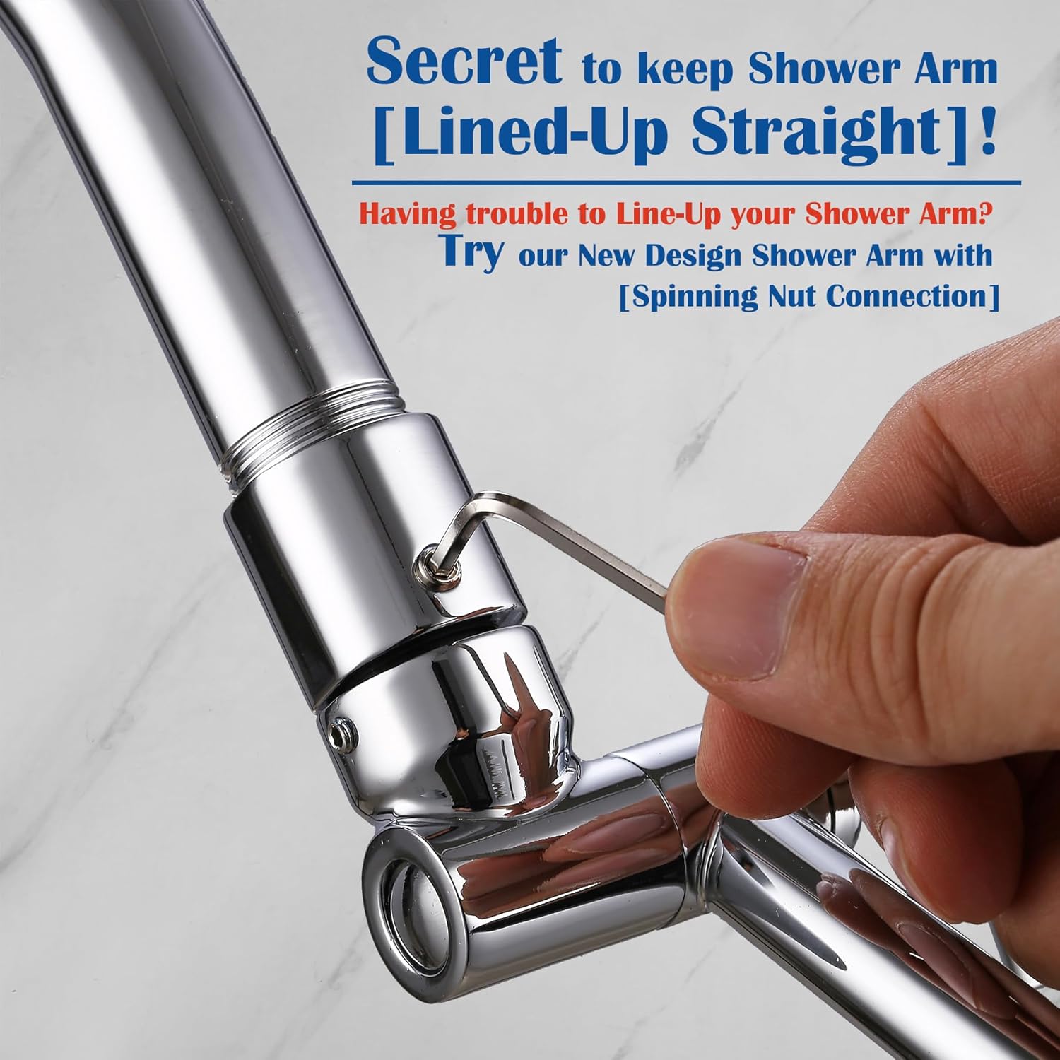 Pichrain Chrome Shower Head Extender - 10 Inch Adjustable G12 Connector