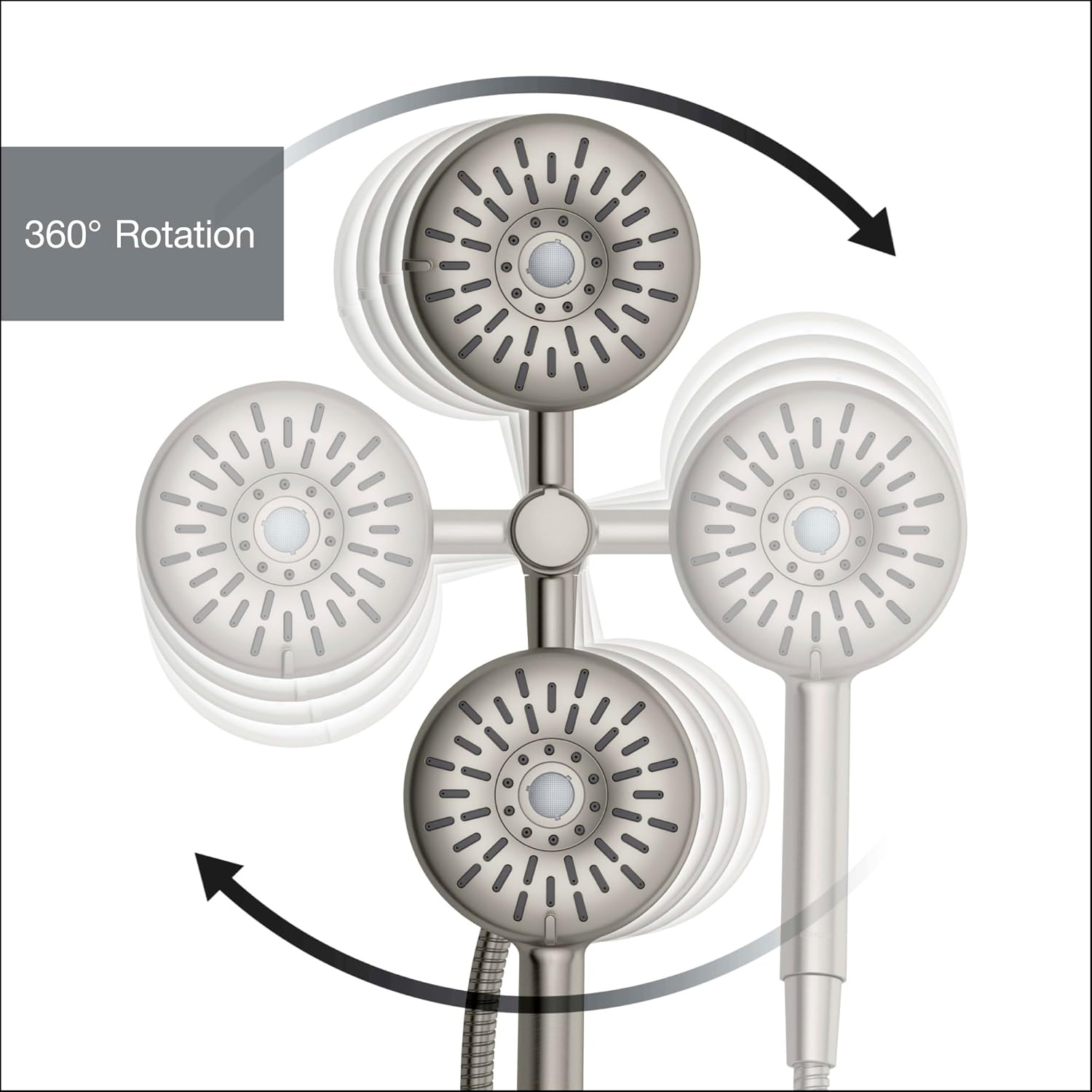 KOHLER Freespin Bellerose 3-Spray Dual Wall Mount Shower Head