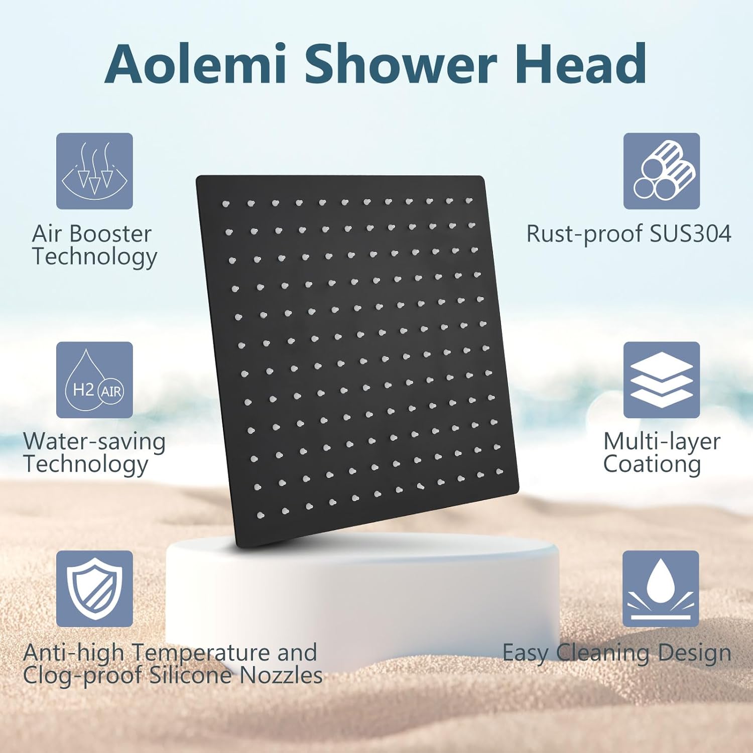 Aolemi Ceiling Mount Shower System with Rainfall Head and Handheld