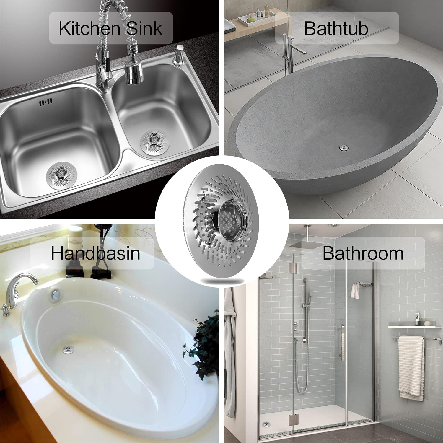 Shower Drain Hair Catcher Pop Up Strainer Bath Tub Stopper
