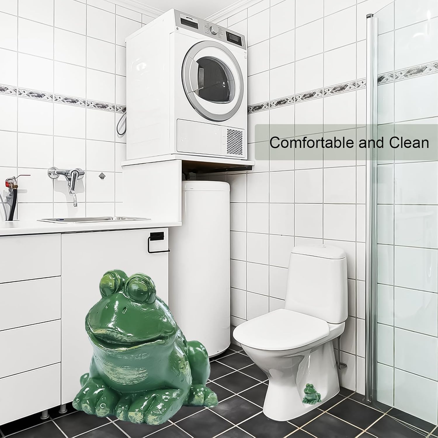 Frog Toilet Bolt Caps 2pcs Green Resin