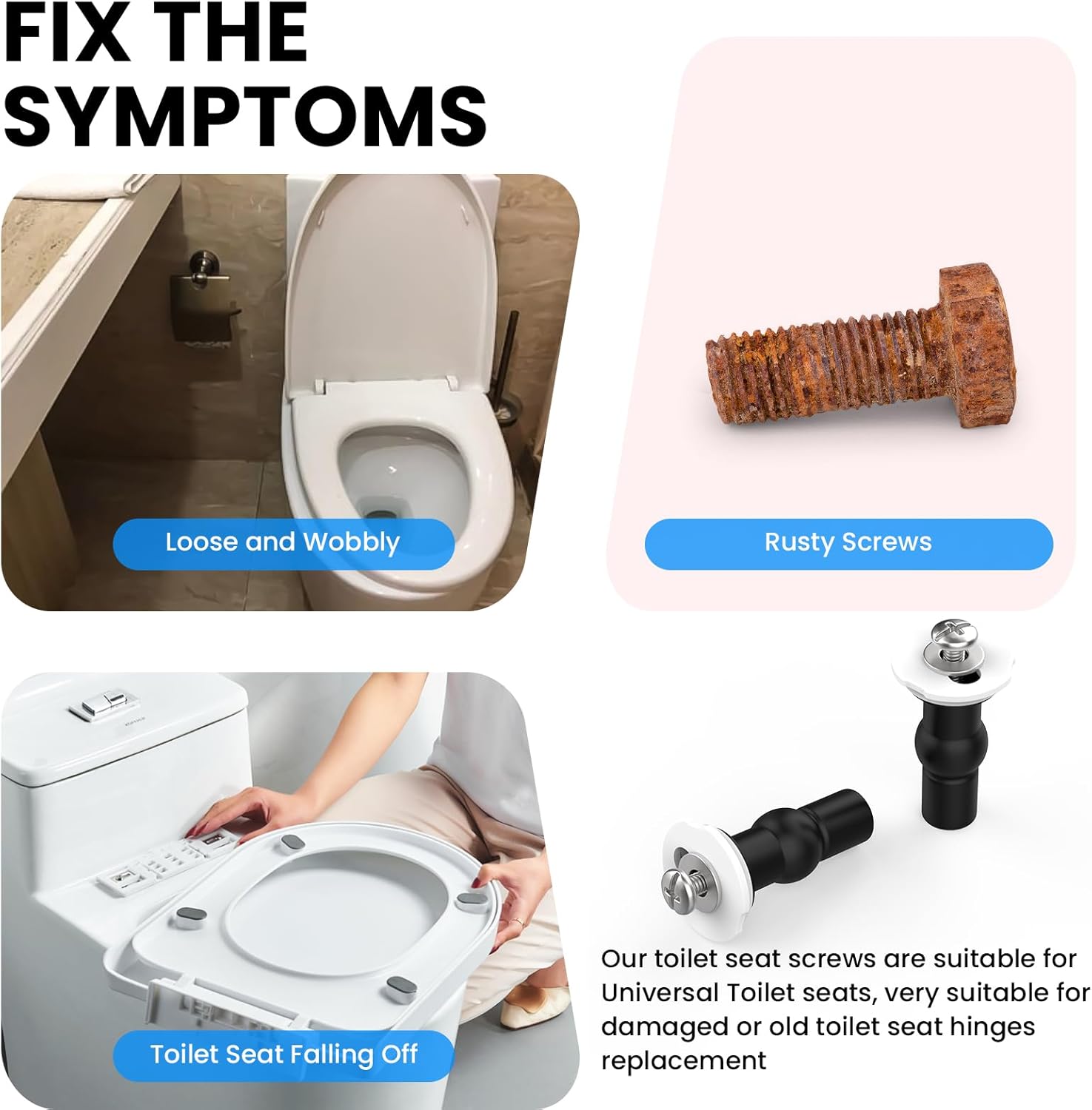 SDTC Tech 6 Pack Toilet Seat Hinge Screws