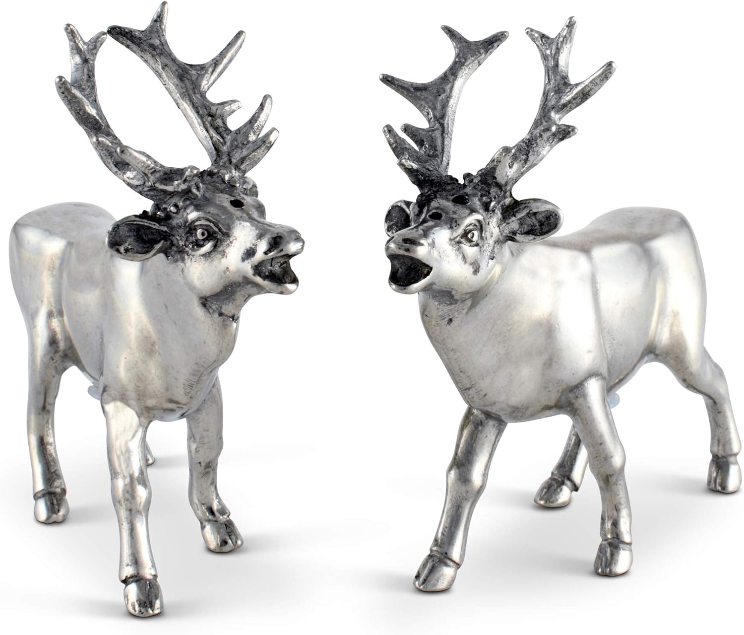 Vagabond House Pewter Deer and Elk Salt and Pepper Shaker Set