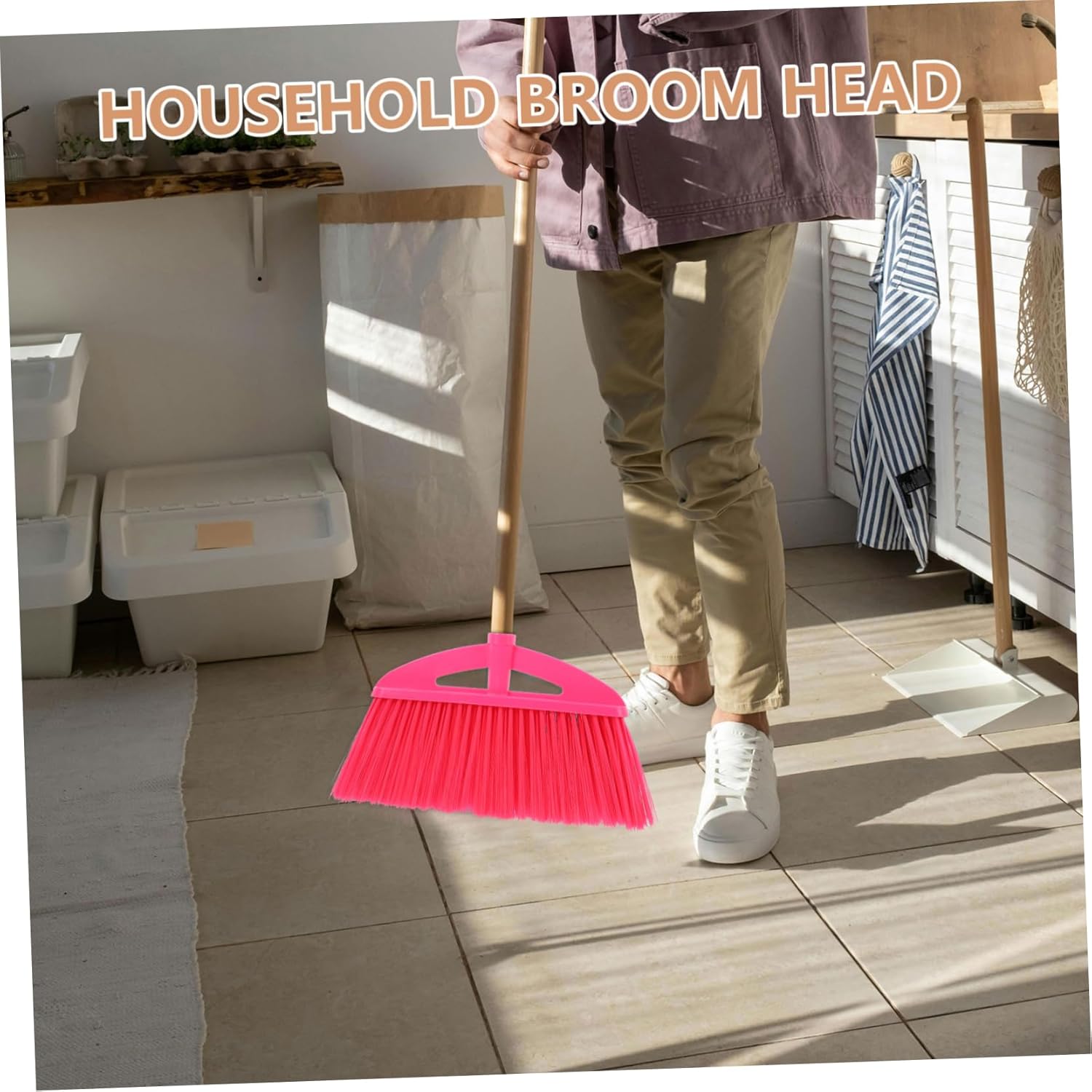 2Pcs Flagged Plastic Broom Head Replacement