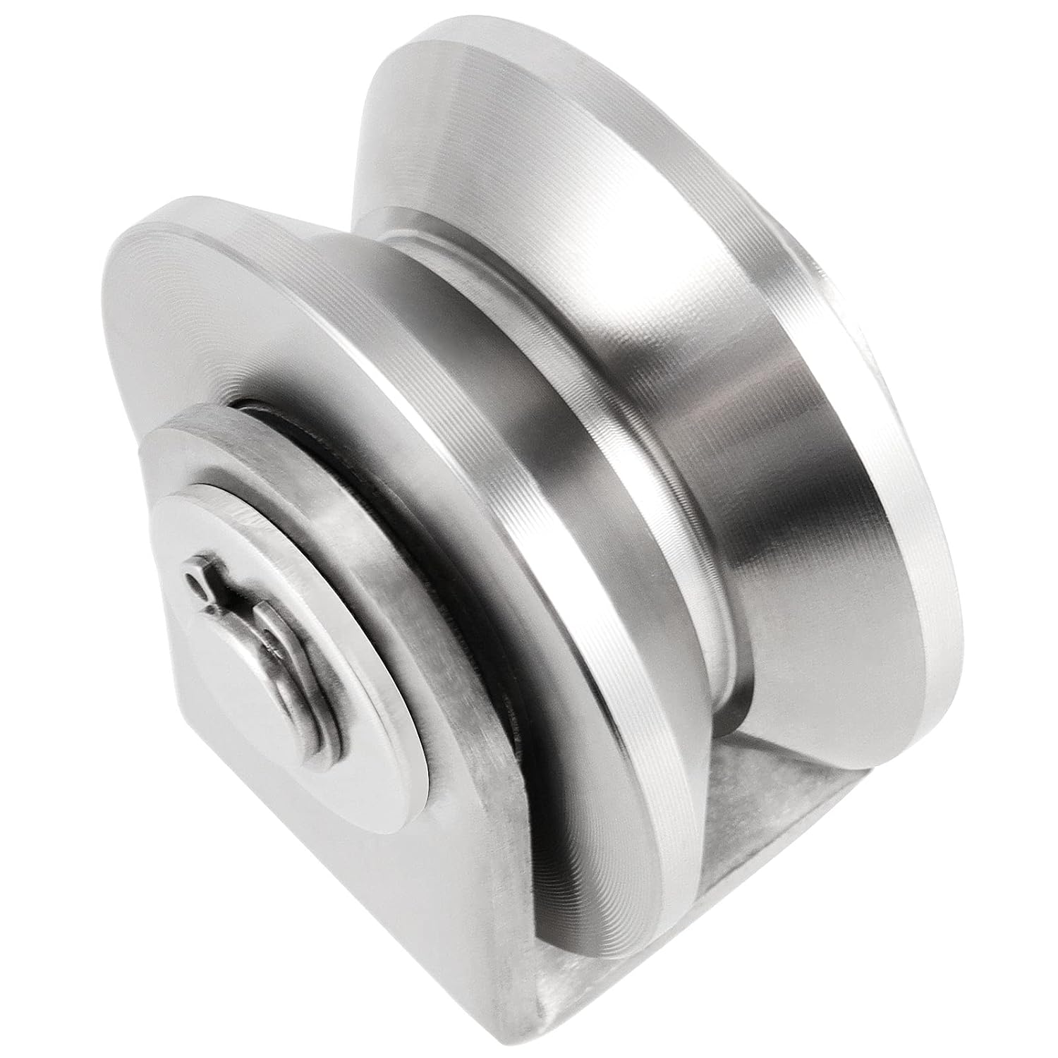 PINGEUI 2 Pack 3 Inch Stainless Steel V Groove Caster with Bracket