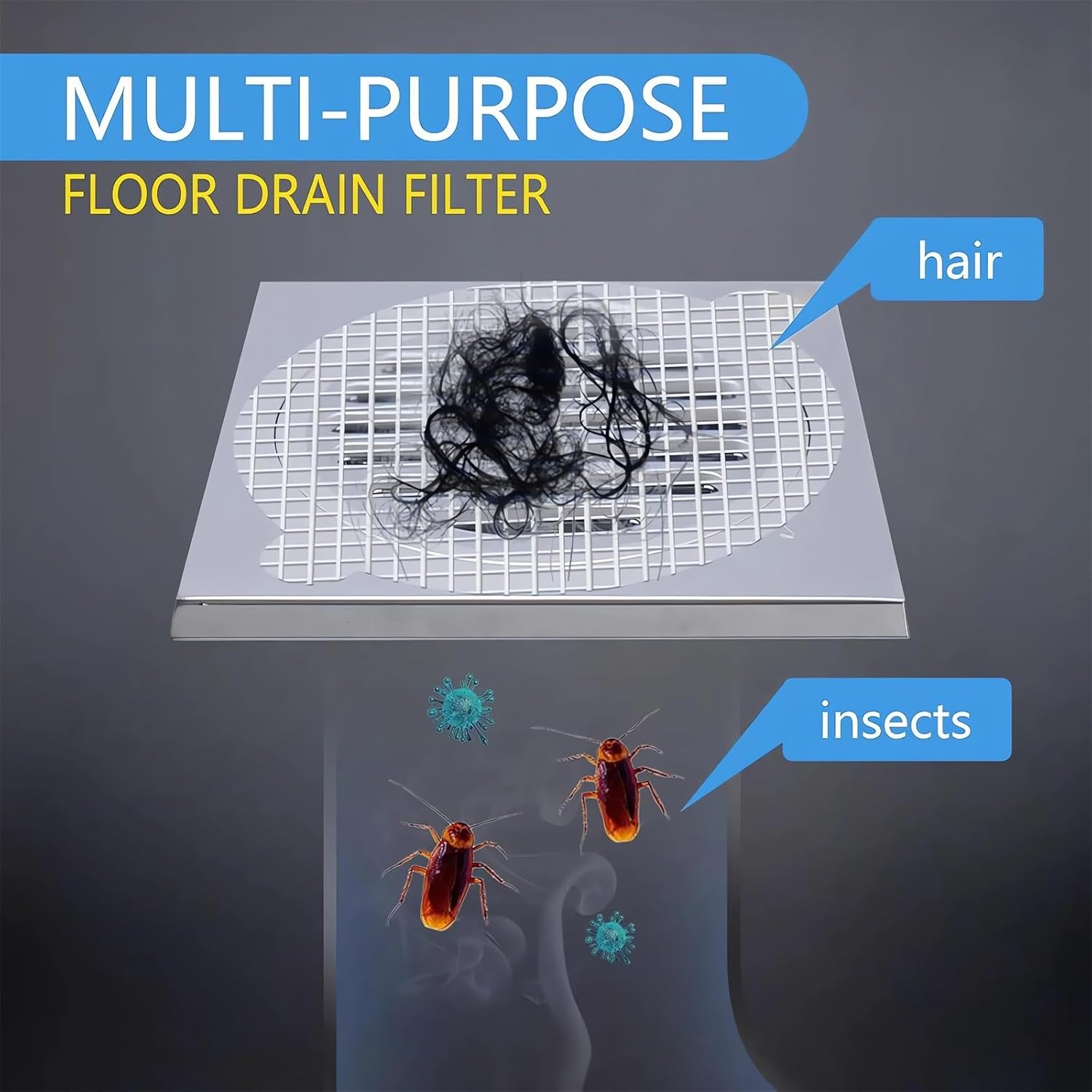GYLCTOM Disposable Shower Drain Hair Catcher Sticker 30PC