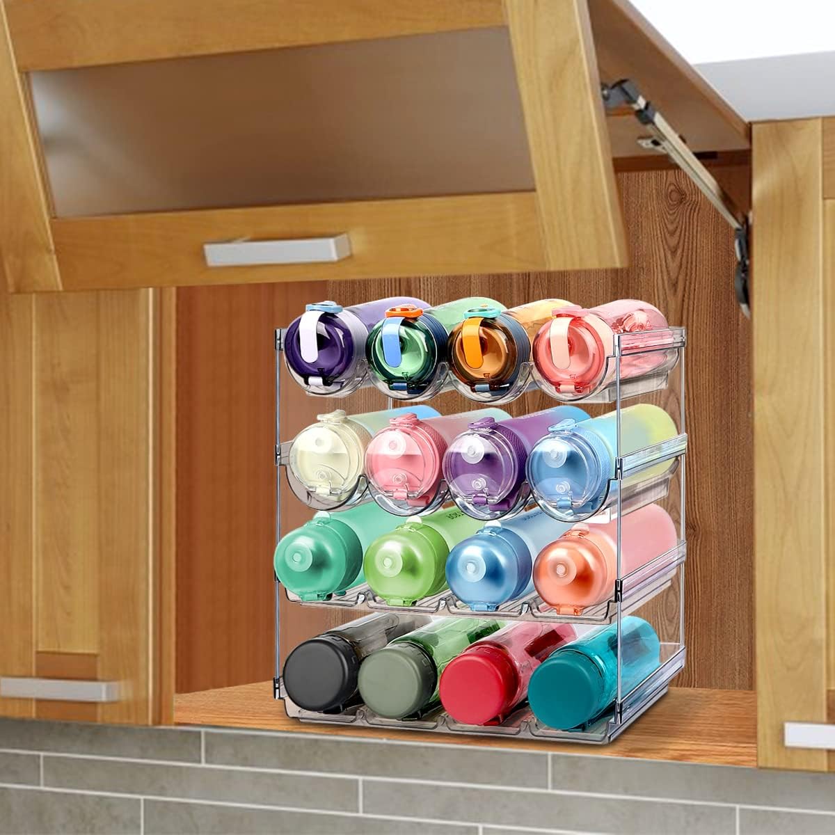 AKALOL 4 Pack Water Bottle Organizer for Cabinet Freezer