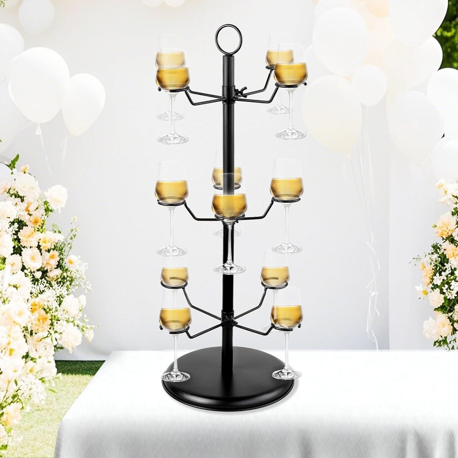 AQAREA Champagne Tower Stemware Racks 3 Tier 12 Holders