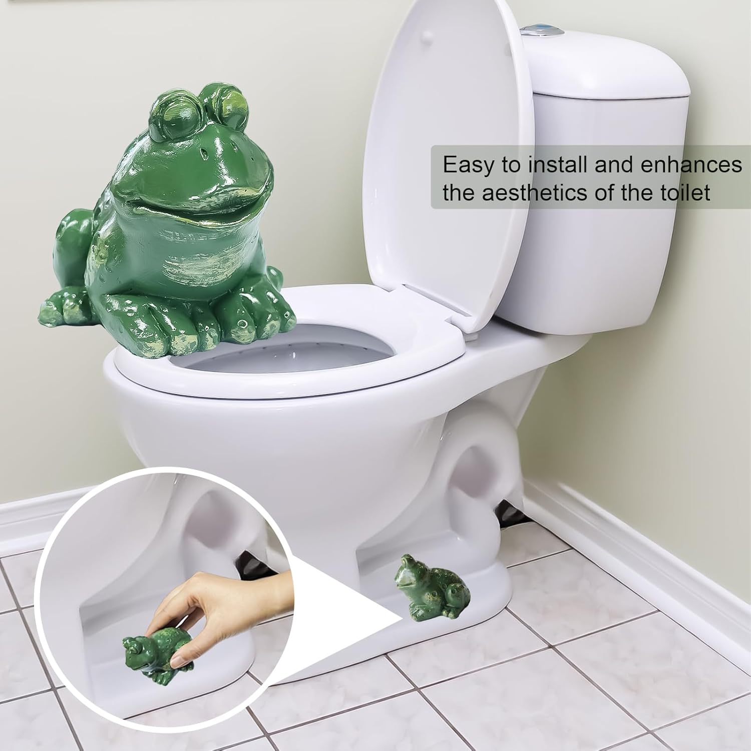 Frog Toilet Bolt Caps 2pcs Green Resin