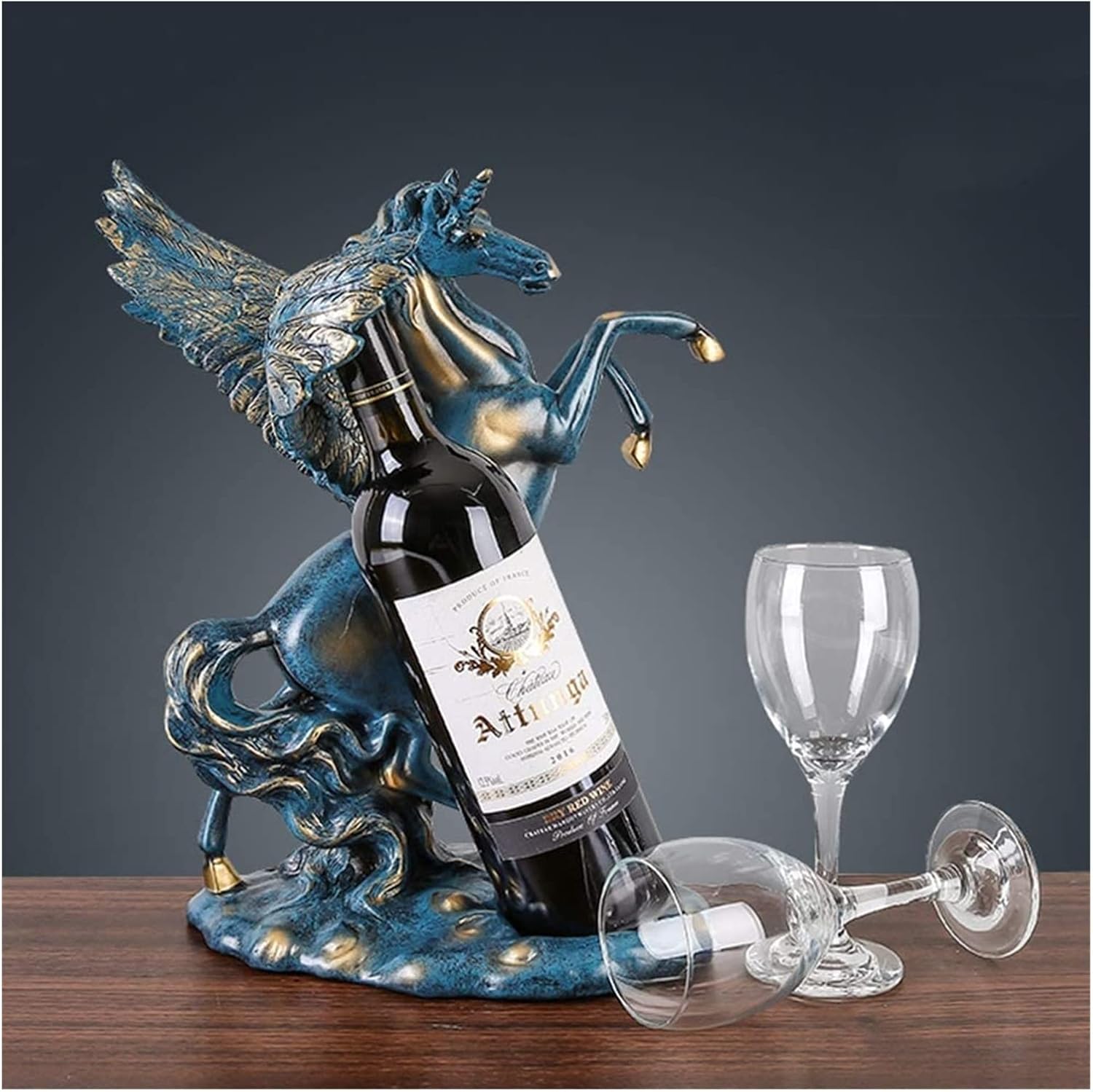 ALDEPO Wine Rack with Horse Art Design