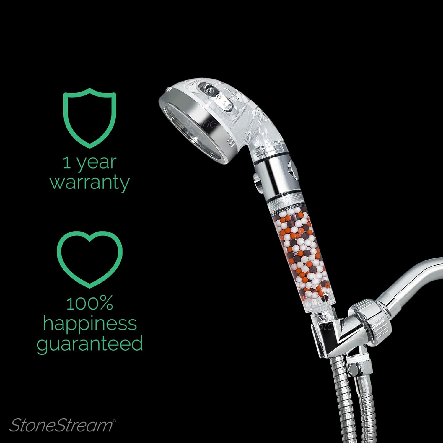 StoneStream EcoPower Handheld Shower Head with 3 Spray Settings