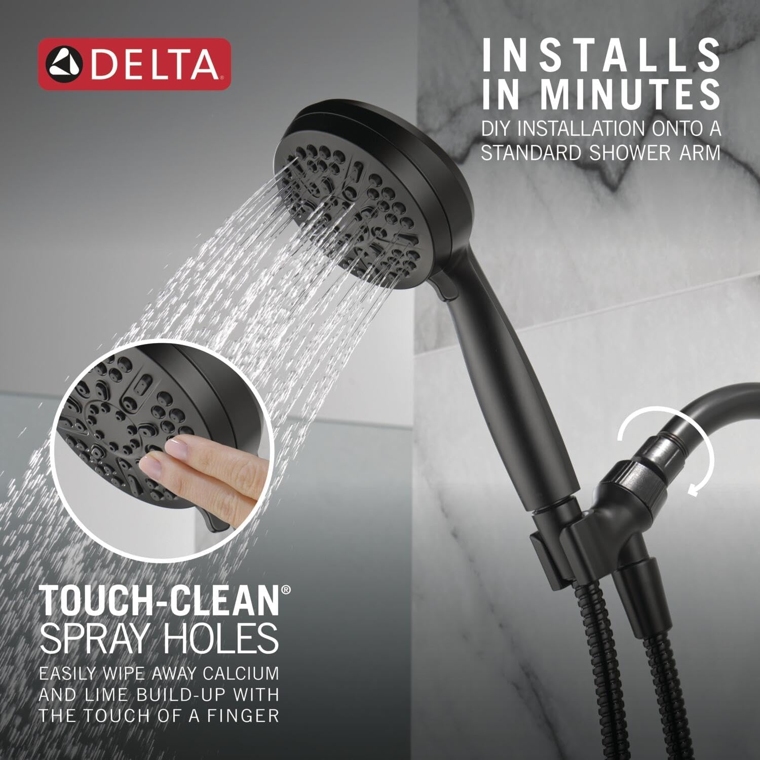 Delta 5-Spray Handheld Shower Head Matte Black