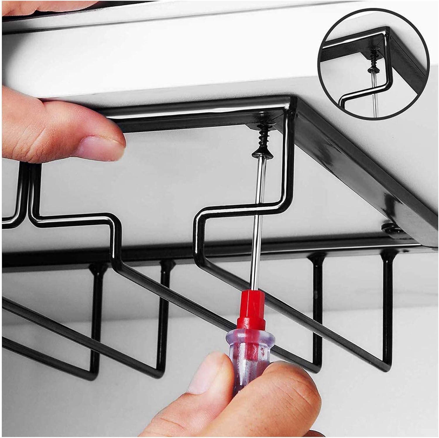 Floating Wall-Mounted Iron Wine Racks Durable Metal Cup Holder