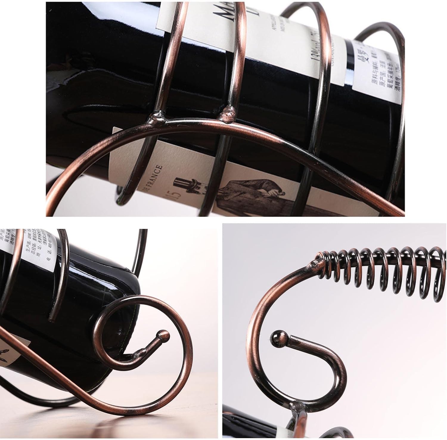 JUSHZ Iron Wine Rack with Strong Base and Elegant Design