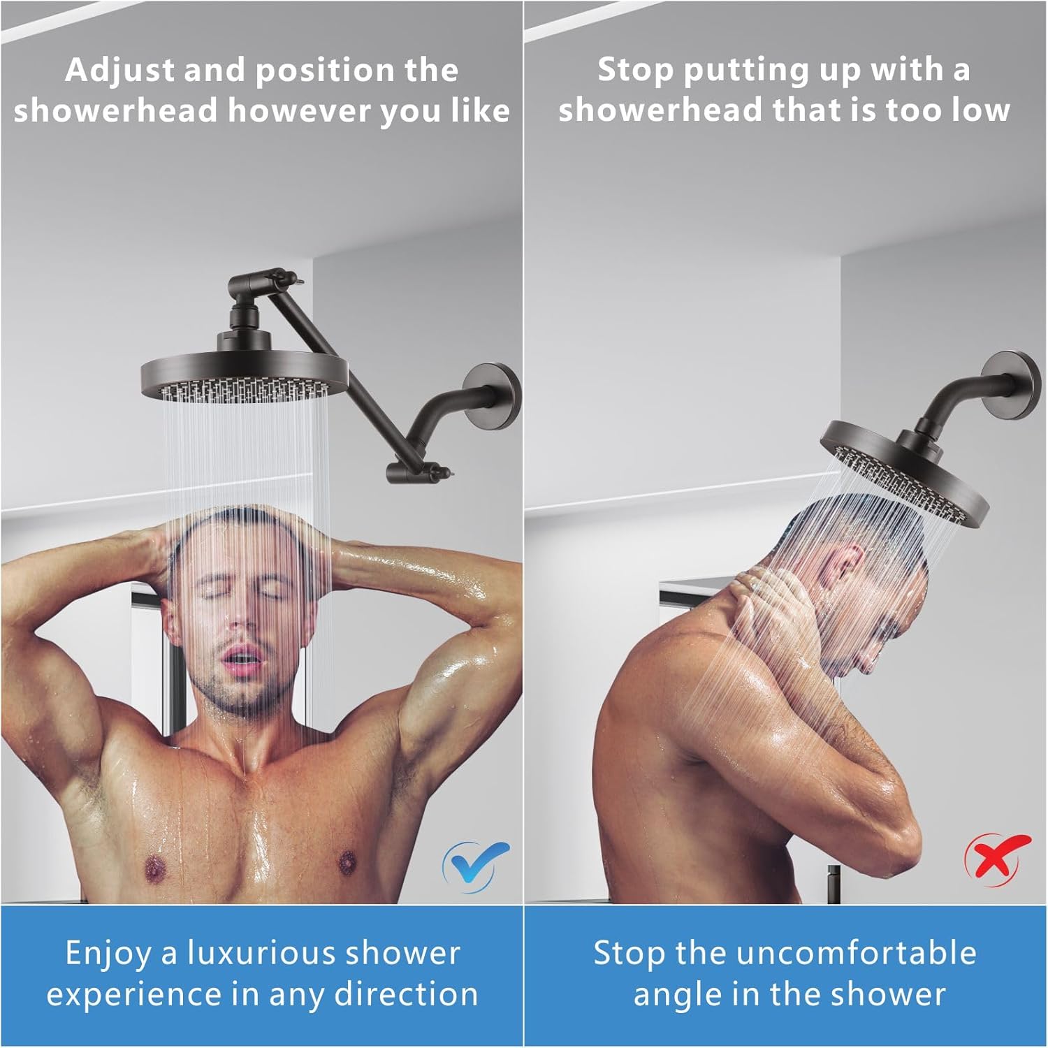 Nuodan 11 Inch Solid Brass Shower Arm Extension