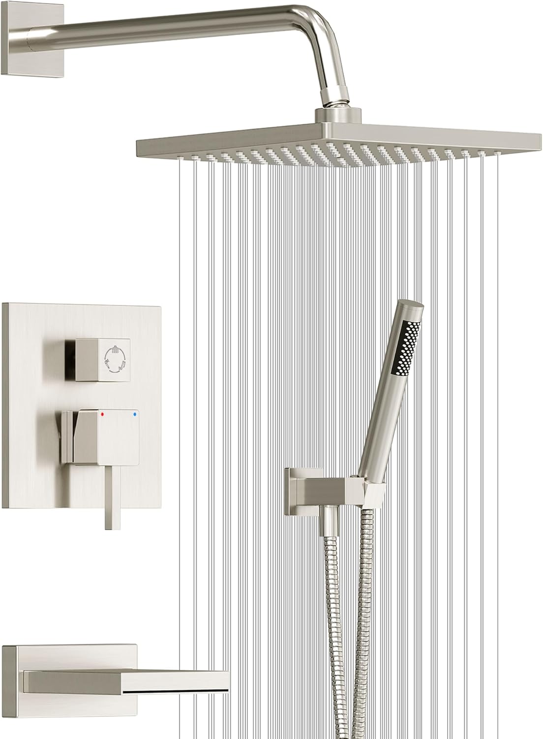Esnbia Brushed Nickel Tub Shower System