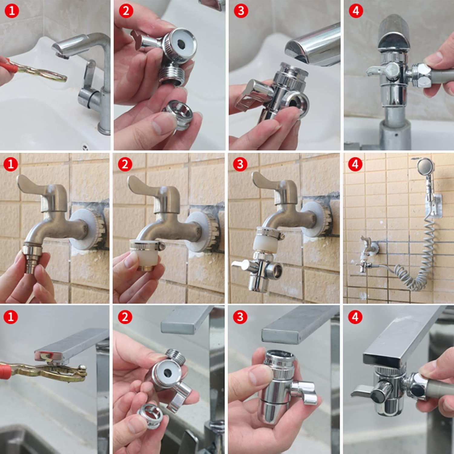 Hand Held Shower Head with 3 Speed Modes and 3M Hose Kit