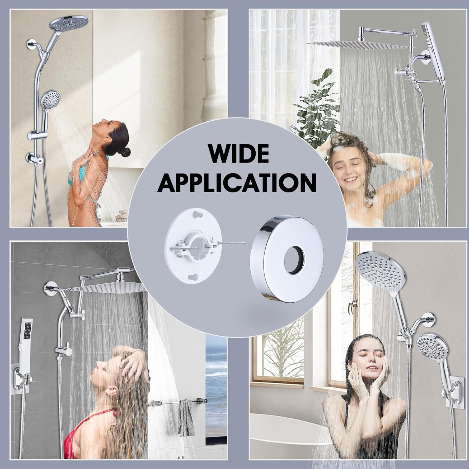 RAINREVIVE 6 Inch Shower Arm with Flange and Bracket