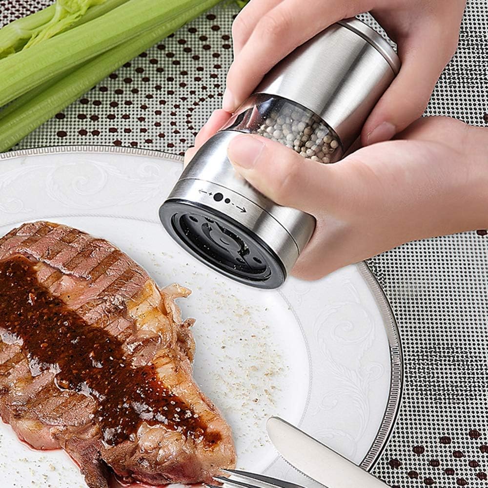 sdneNest Adjustable Salt and Pepper Shaker Set