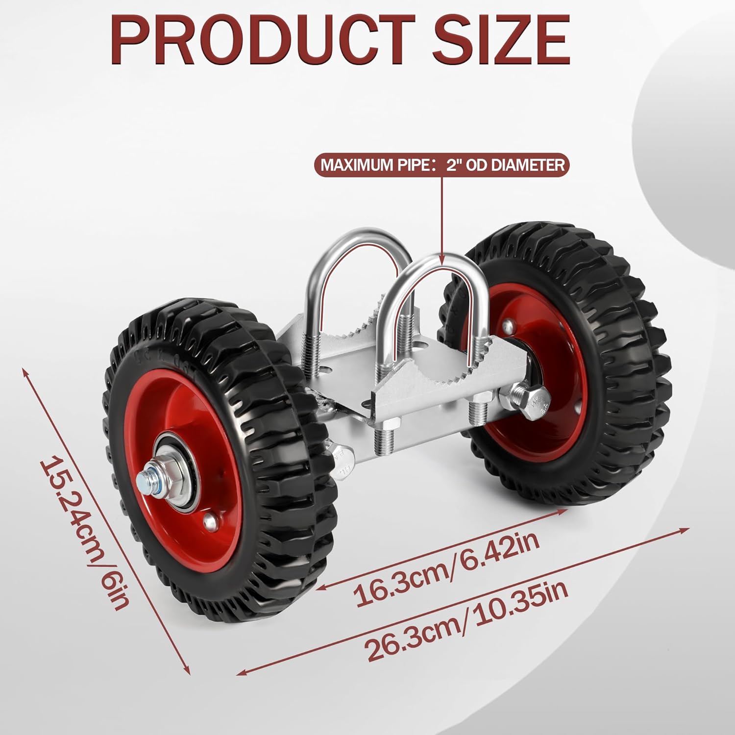 Rolling Gate 6 Inch Rubber Wheel with Double U-Bolts