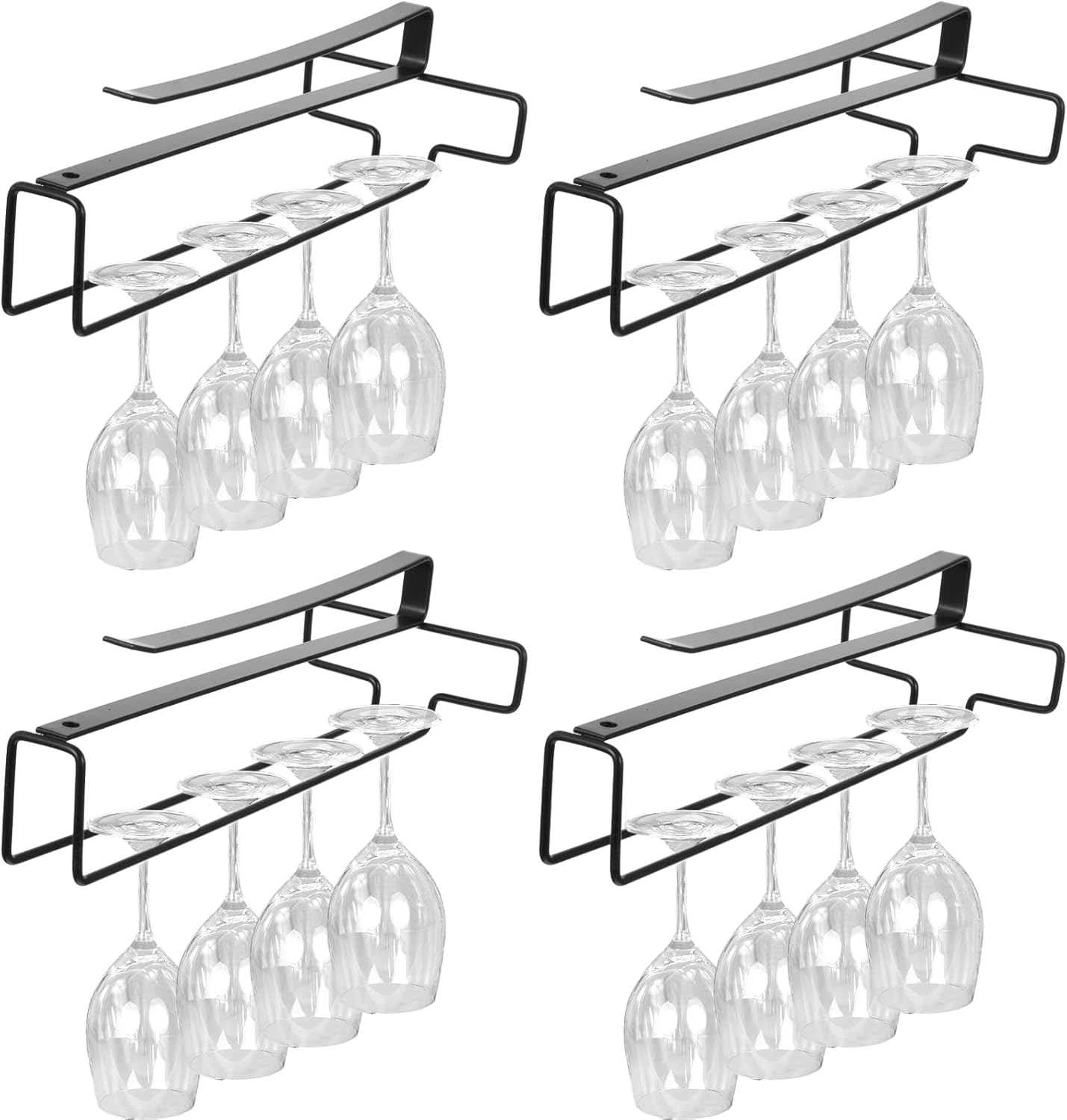 4 Pcs Wine Glass Holder Stemware Rack for Kitchen