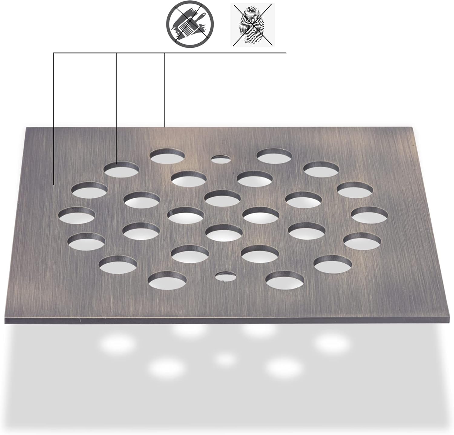 Square 4-14 Inch Screw-in Shower Drain Cover Replacement 1