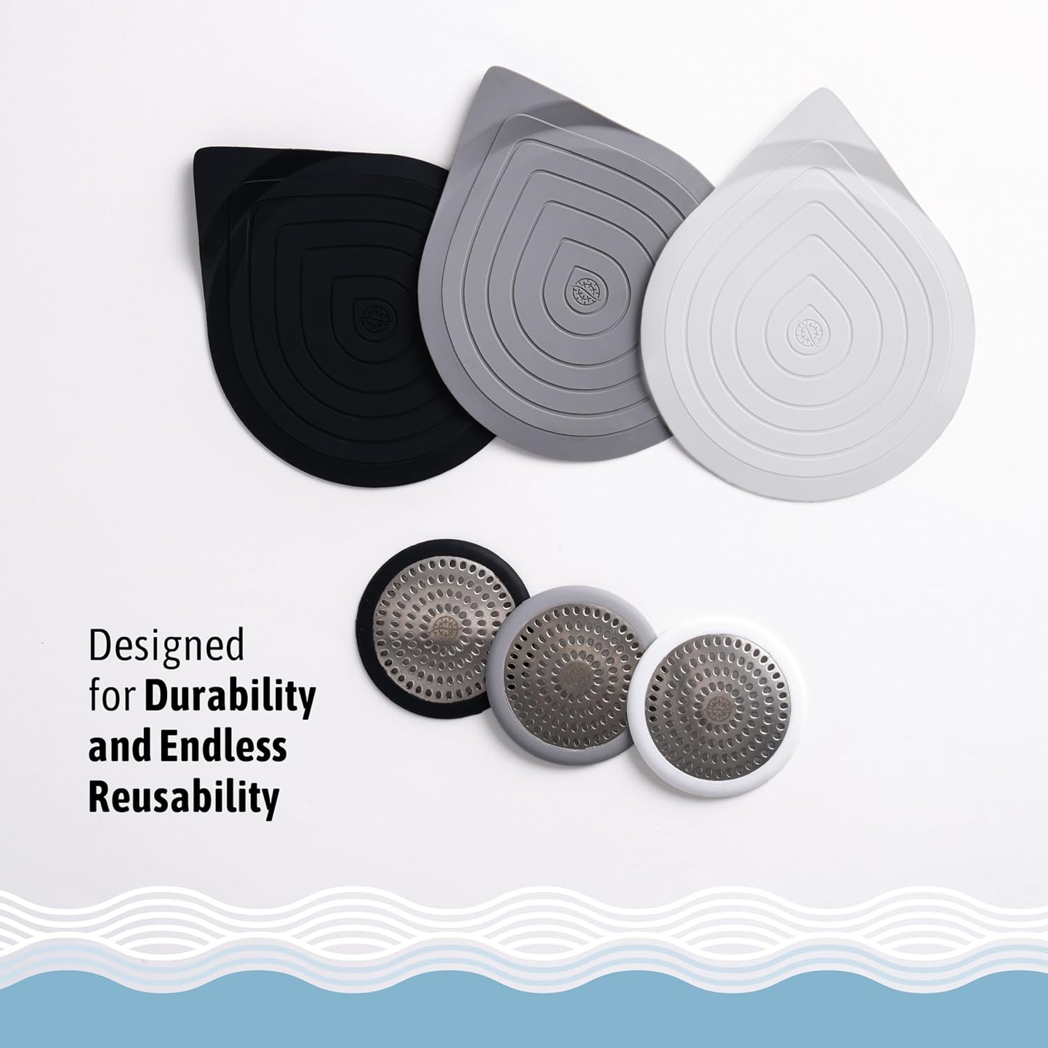 Shower Ring and Stop Ring Bundle Gray