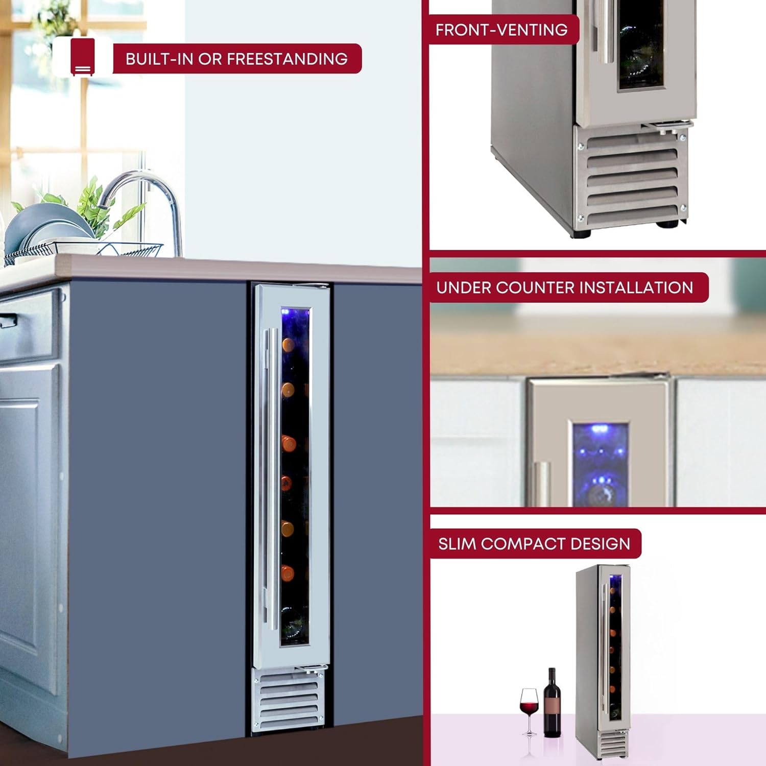 Koolatron 7 Bottle Wine Cooler 6-Inch Under Counter
