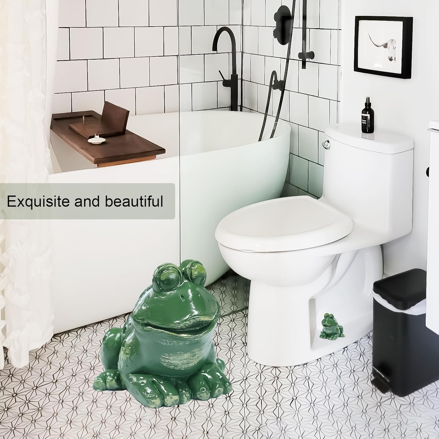 Frog Toilet Bolt Caps 2pcs Green Resin