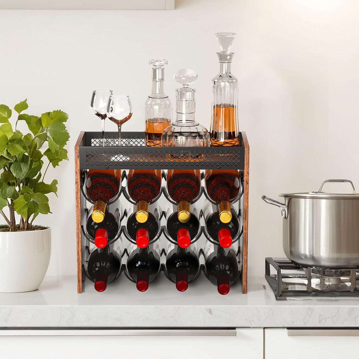 KLM 3-Tier Wine Rack Holds 12 Bottles