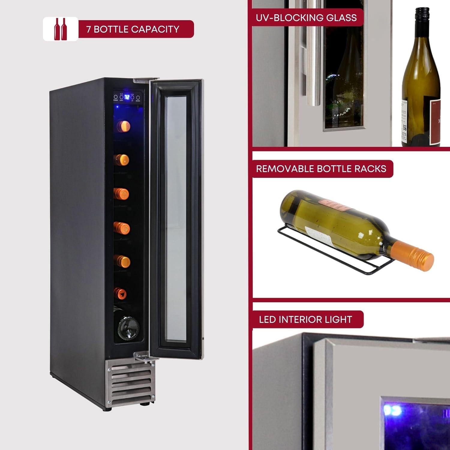 Koolatron 7 Bottle Wine Cooler 6-Inch Under Counter