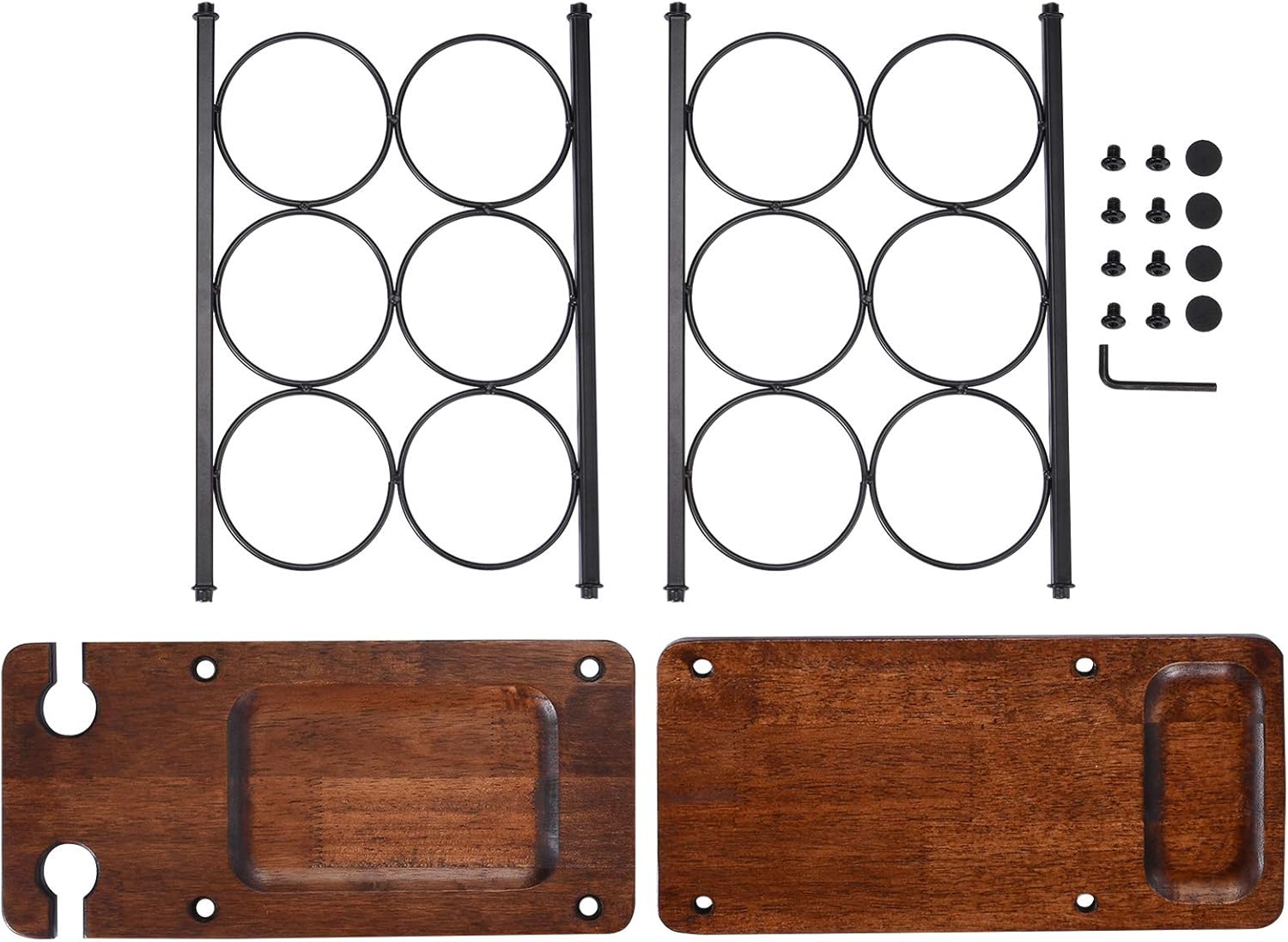 ALLCENER 6-Bottle Wine Rack with 2 Glass Holder