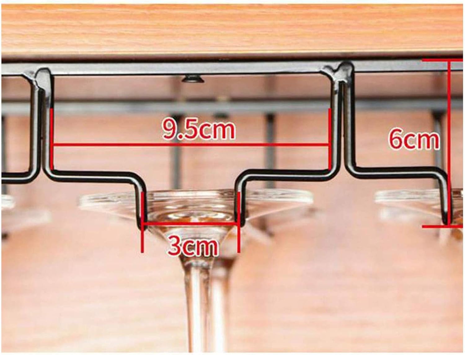 Floating Wall-Mounted Iron Wine Racks Durable Metal Cup Holder