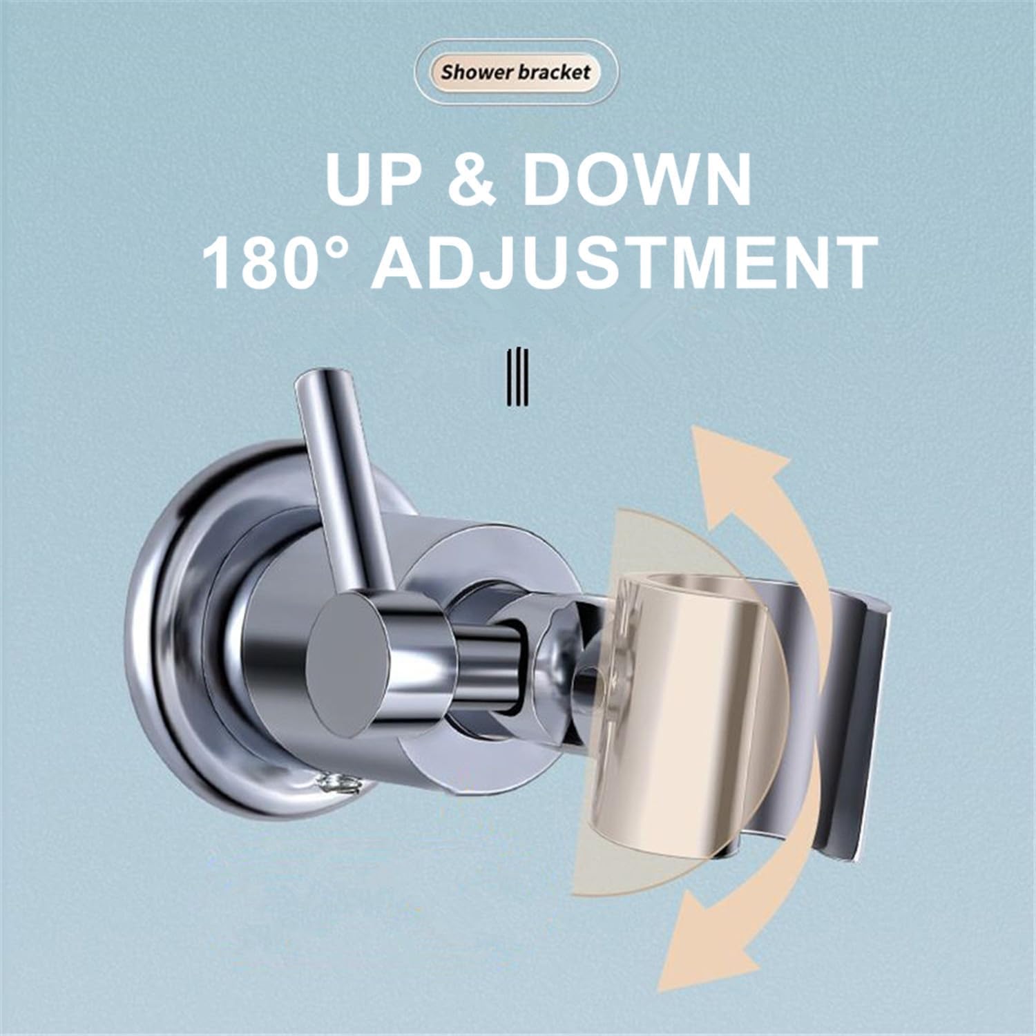 All Metal Shower Head Holder with 180 Degree Adjustment