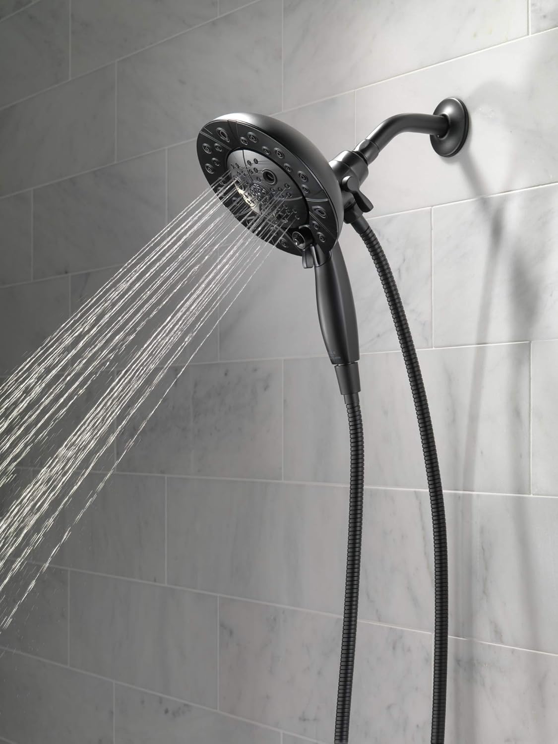 Delta H2Okinetic Dual Shower Head with Handheld Matte Black