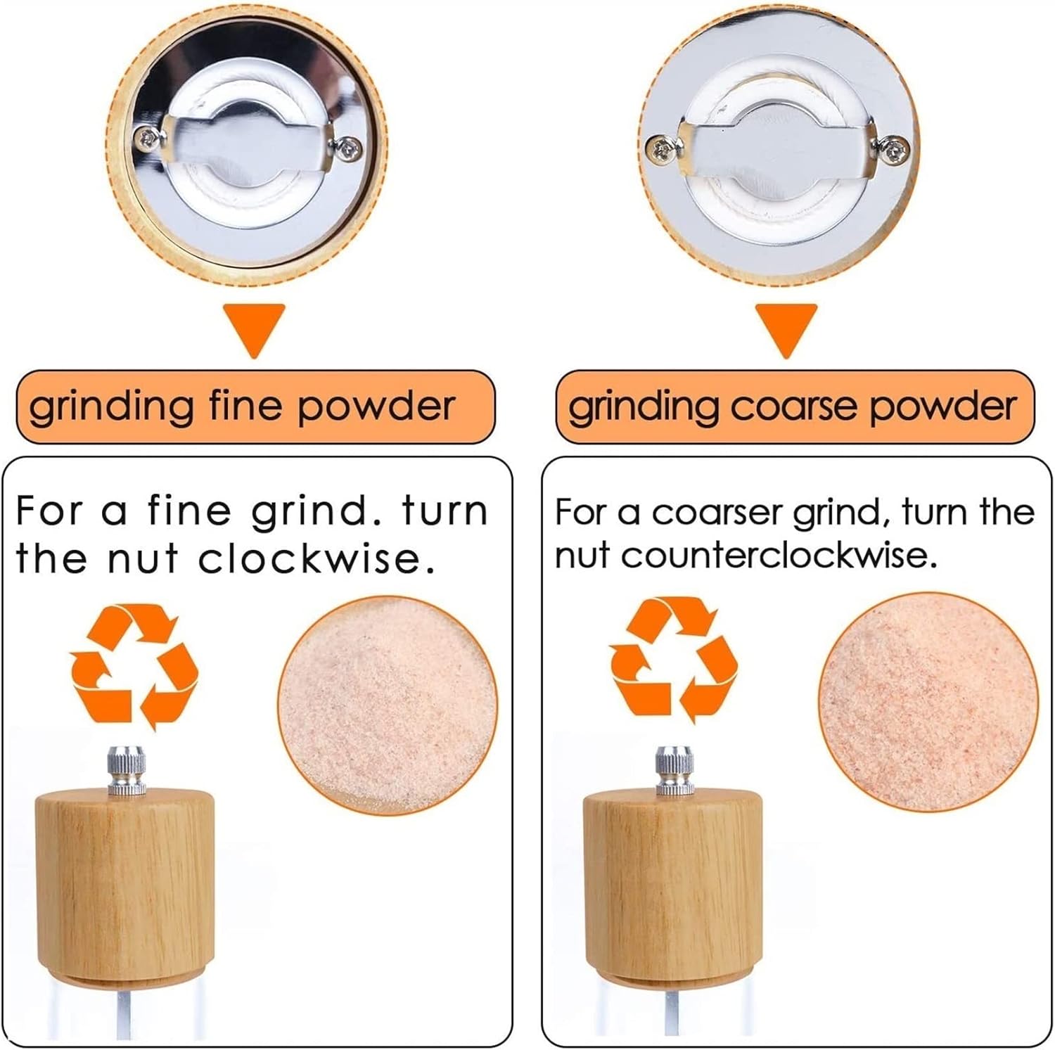 Wooden Salt and Pepper Grinder Set 2-Pack