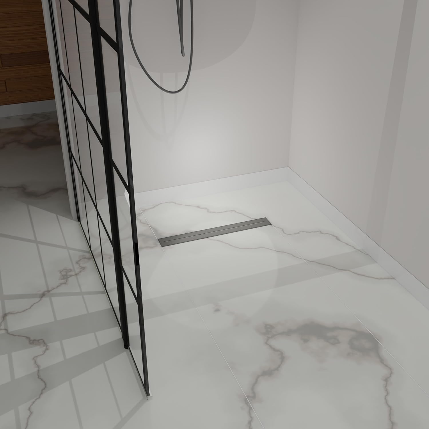 Sunrosa 24 Inch Linear Shower Drain with PVD Coating 1