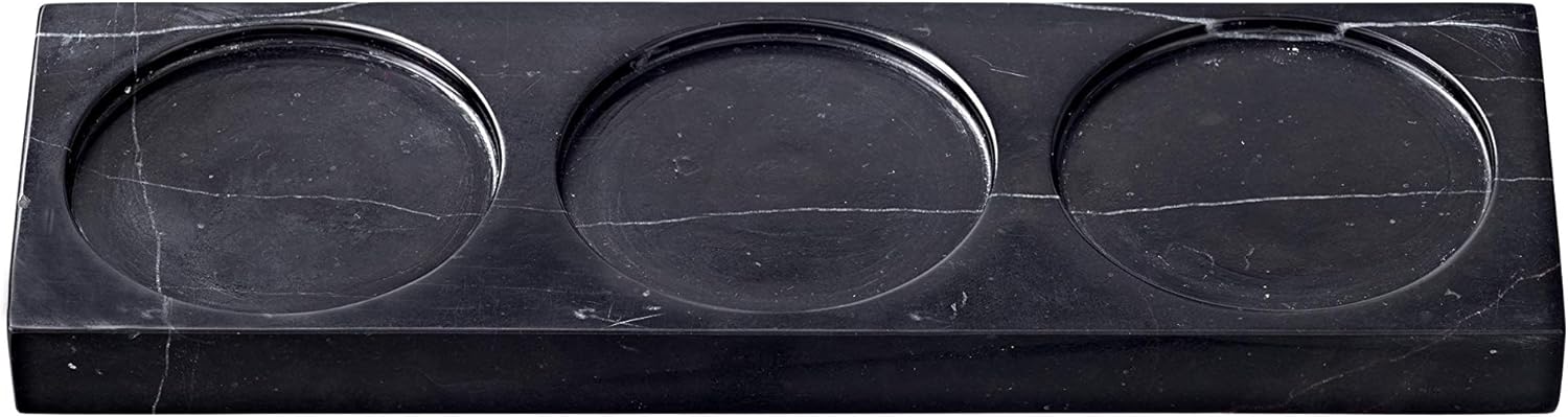 CRUSHGRIND Salt Pepper Mill Tray - Marble 3 Spots Holder