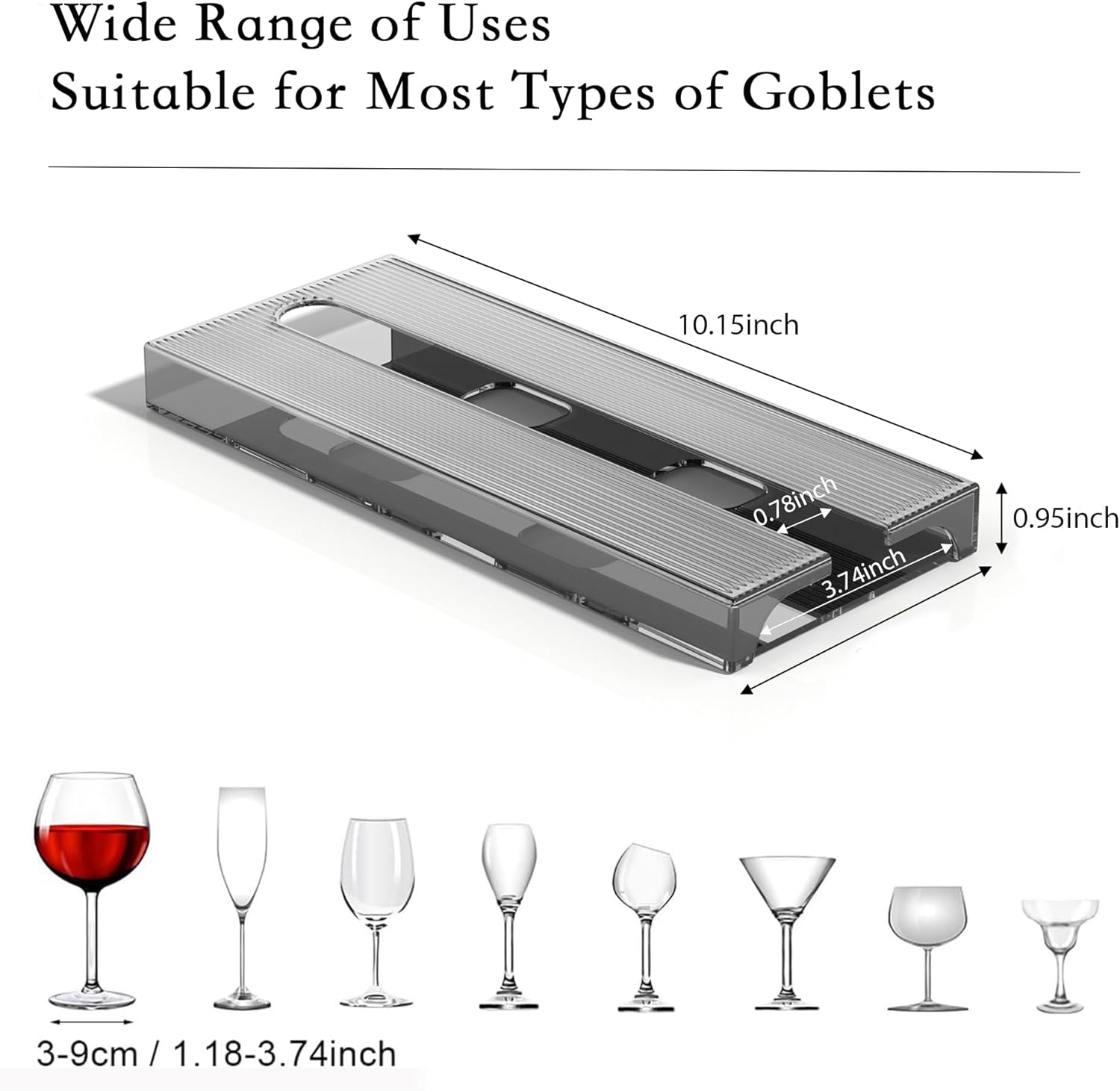Wine Glass Holder 4-Pack Gray for Kitchen Home Bar